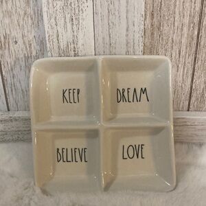 Rae Dunn Inspirational Ceramic Divided Tray